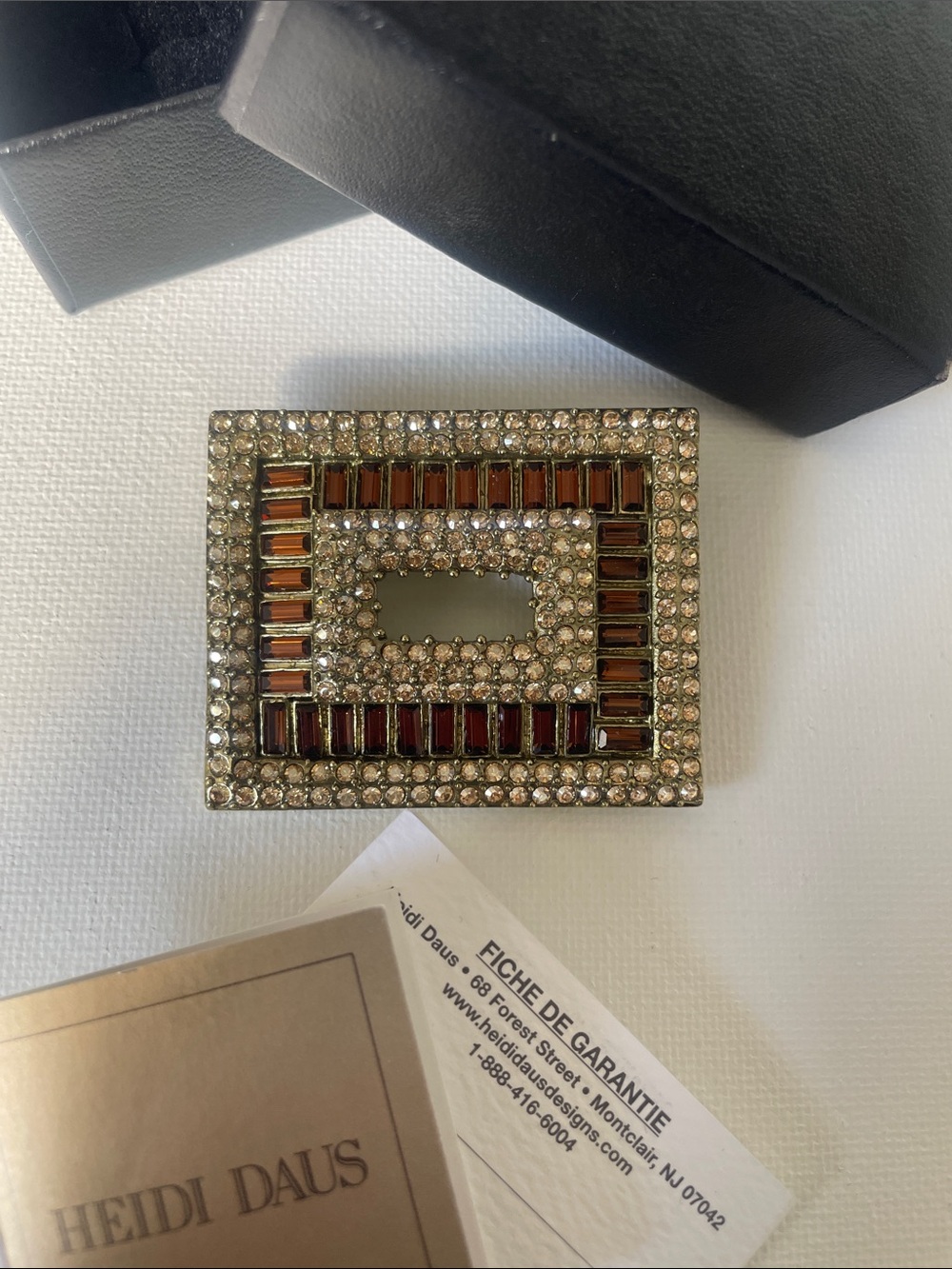 Gorgeous Heidi Daus Art Deco Inspired Topaz Brown Brooch